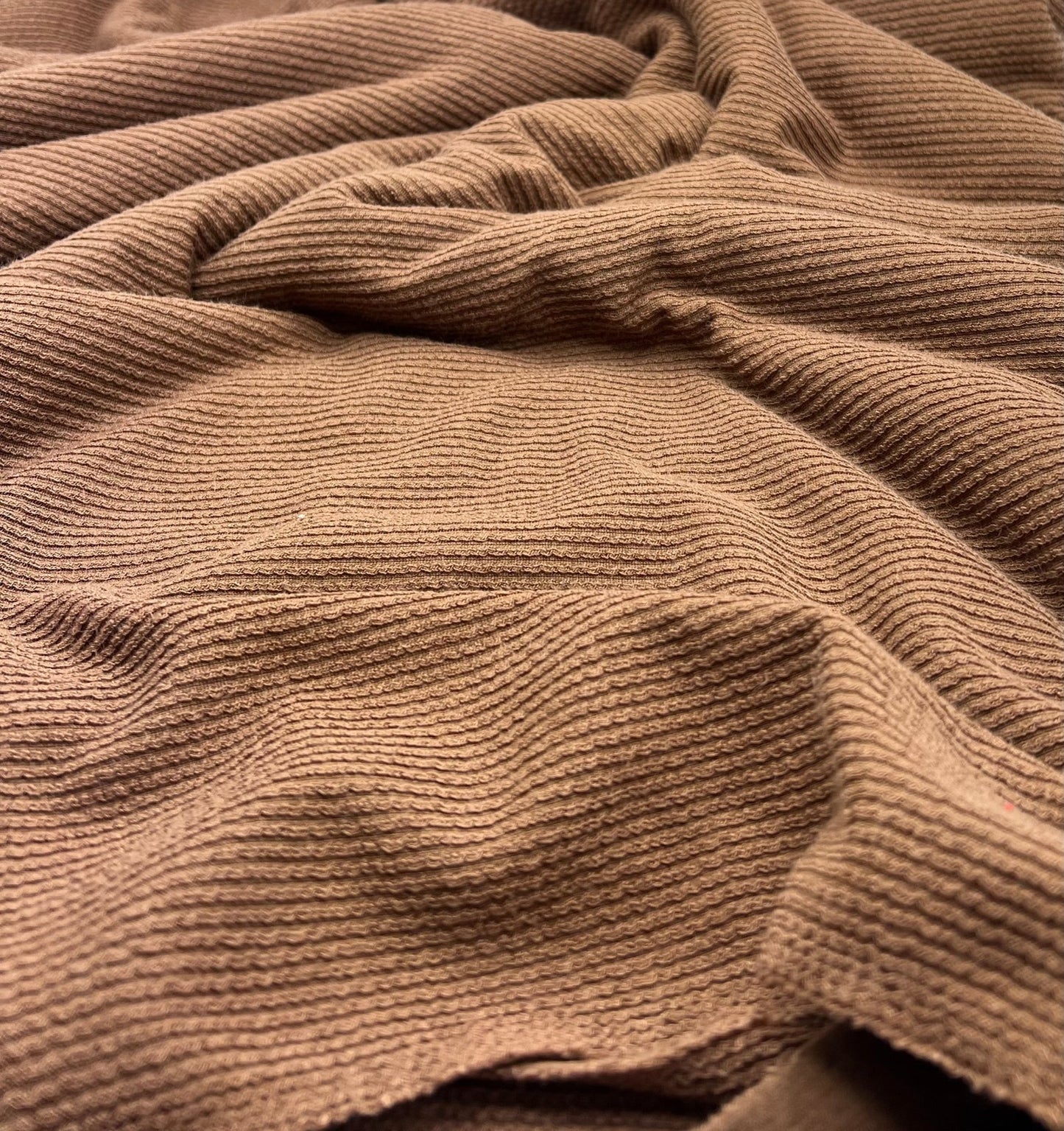 Chocolate Crinkle Rib Stretch Fabric - T9 Fabrics