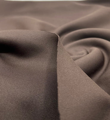 Chocolate Plain Scuba 2 Way Stretch Jersey Fabric - T9 Fabrics