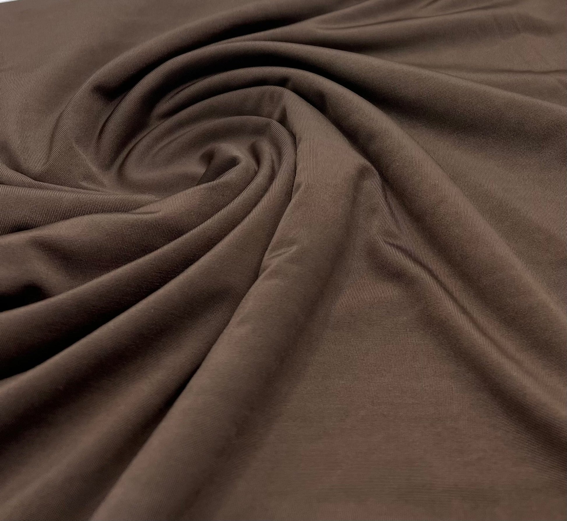 Chocolate Plain Soft Touch Stretch Fabric - T9 Fabrics