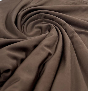 Chocolate Plain Soft Touch Stretch Fabric - T9 Fabrics