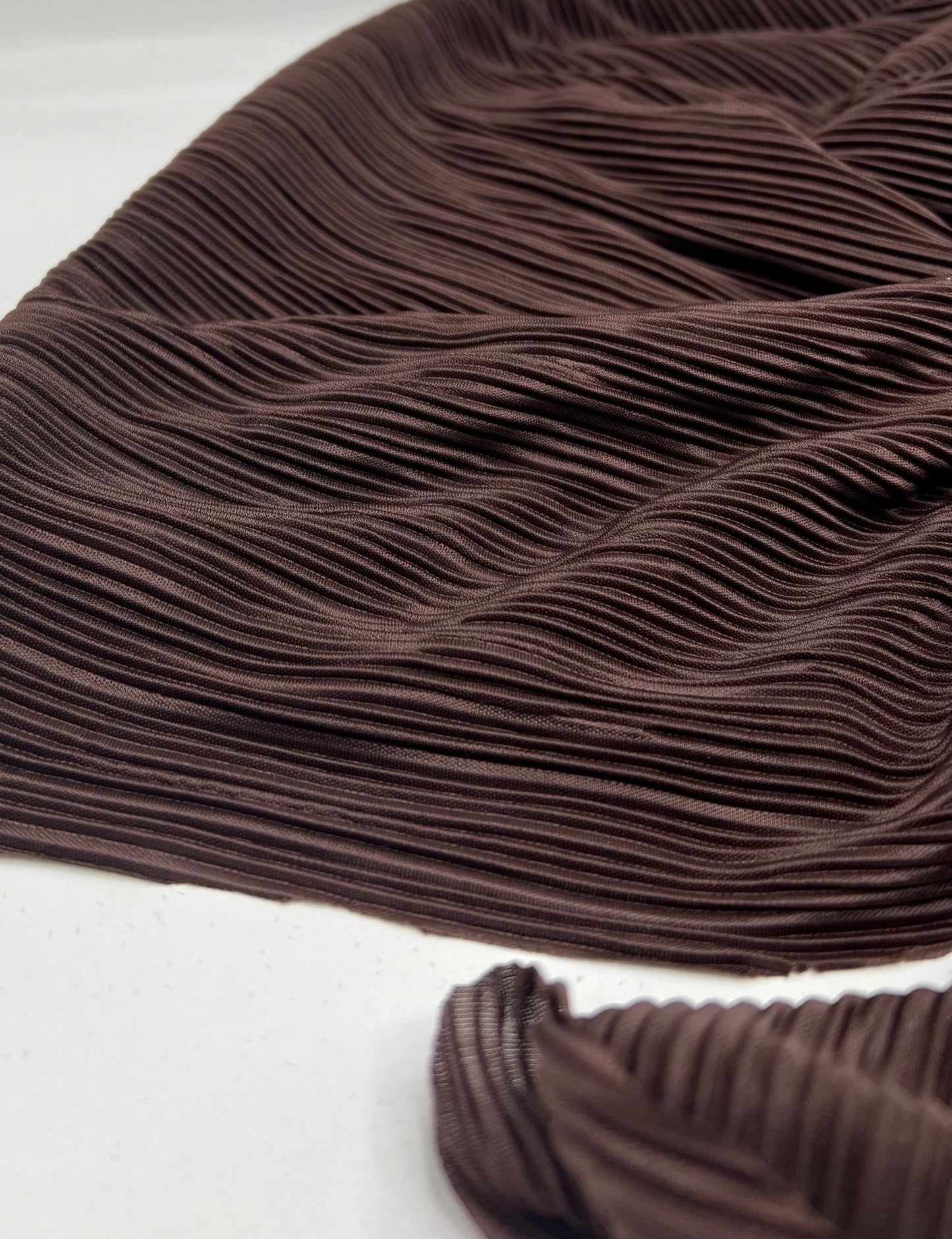 Chocolate Plisse Stretch Fabric - T9 Fabrics