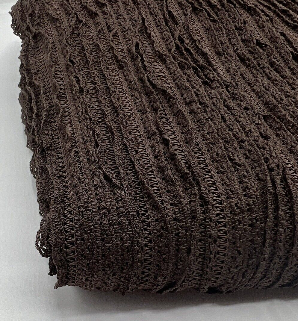 Chocolate Ruffle Knitted Fabric - T9 Fabrics