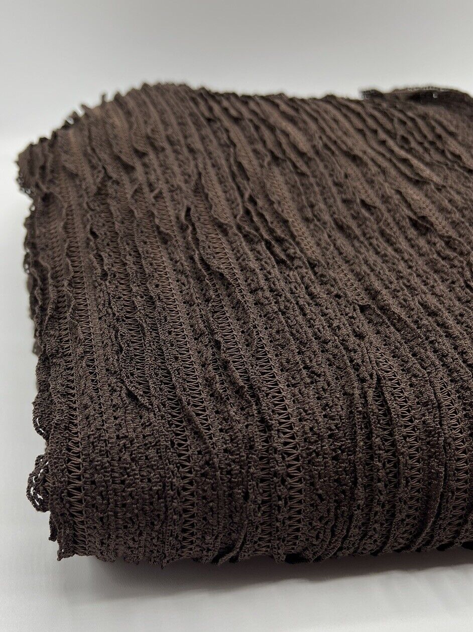 Chocolate Ruffle Knitted Fabric - T9 Fabrics