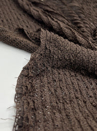 Chocolate Ruffle Knitted Fabric - T9 Fabrics