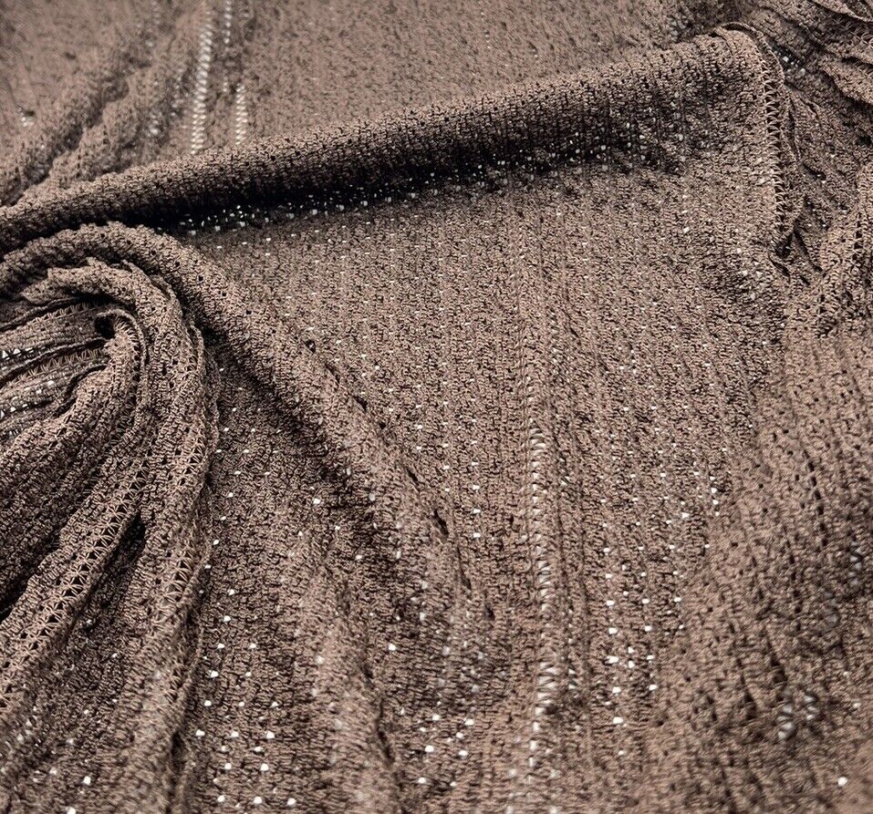 Chocolate Ruffle Knitted Fabric - T9 Fabrics