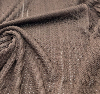 Chocolate Ruffle Knitted Fabric - T9 Fabrics