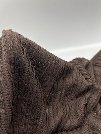 Chocolate Ruffle Knitted Fabric - T9 Fabrics