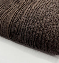 Chocolate Ruffle Knitted Fabric - T9 Fabrics