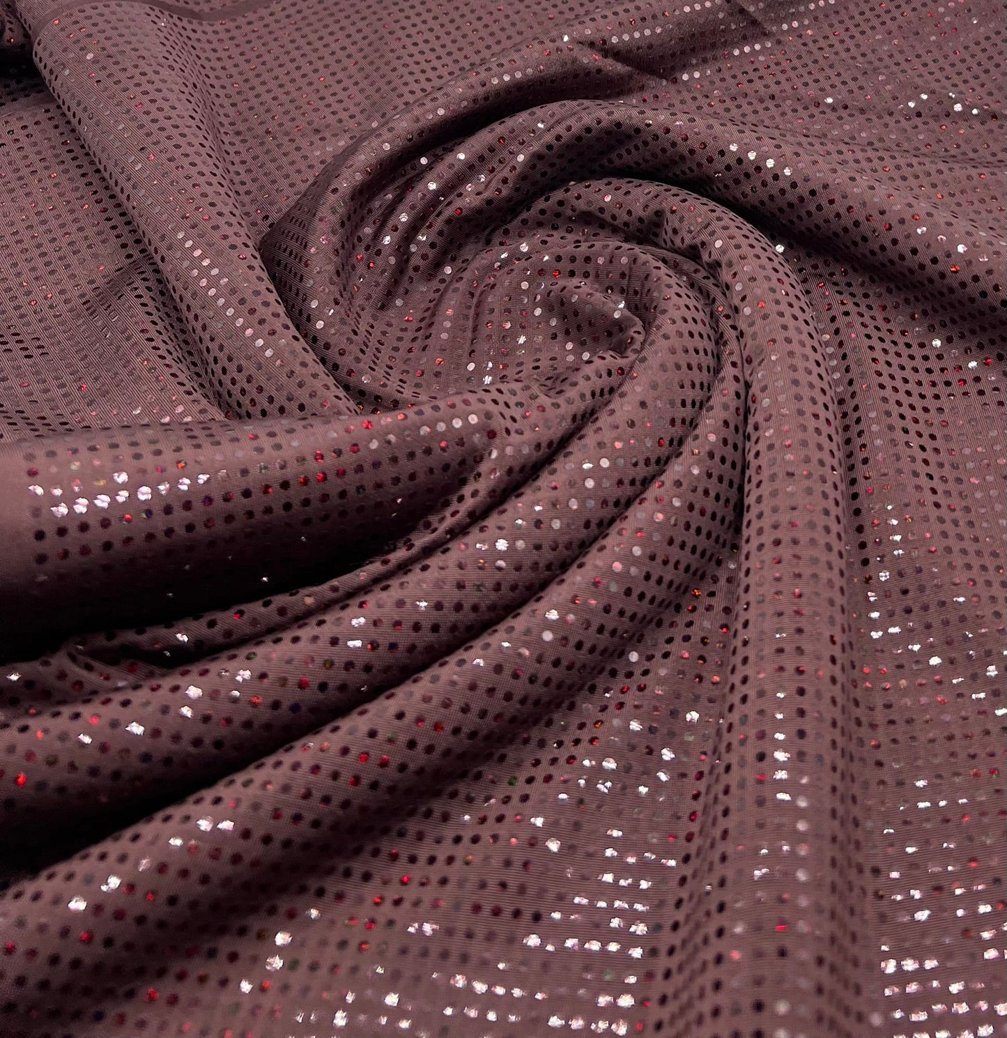 Chocolate Sequin Stretch Fabric - T9 Fabrics