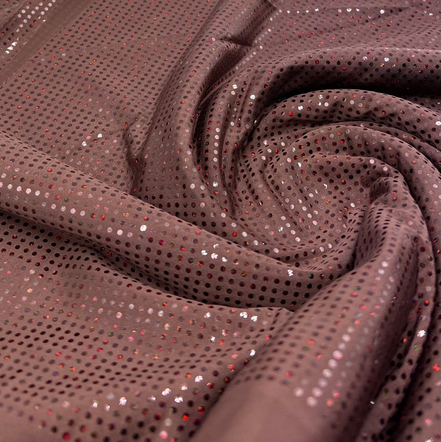 Chocolate Sequin Stretch Fabric - T9 Fabrics