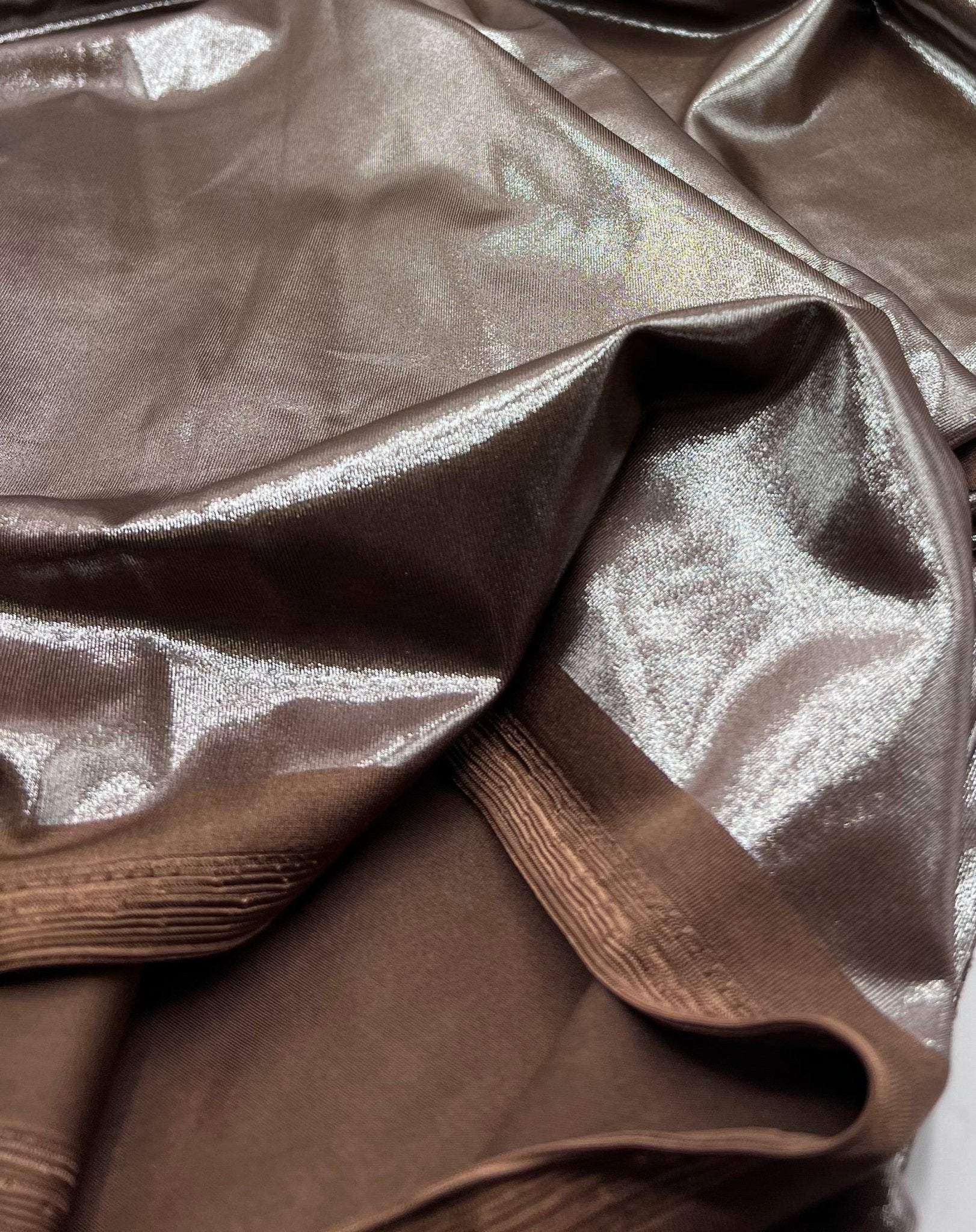 Chocolate Shiny Foil Swimwear / Sportswear Fabric - T9 Fabrics