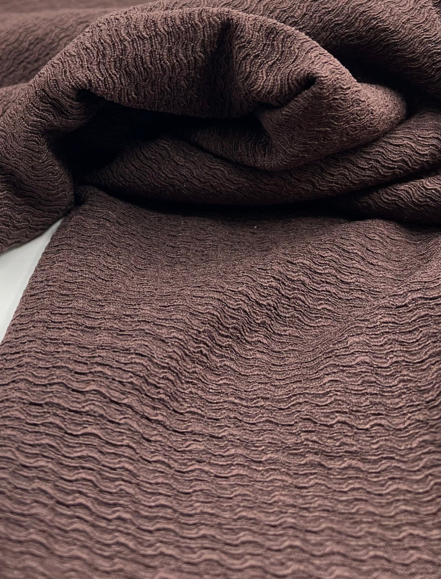 Chocolate Textured Santiago 2 Way Stretch Fabric - T9 Fabrics