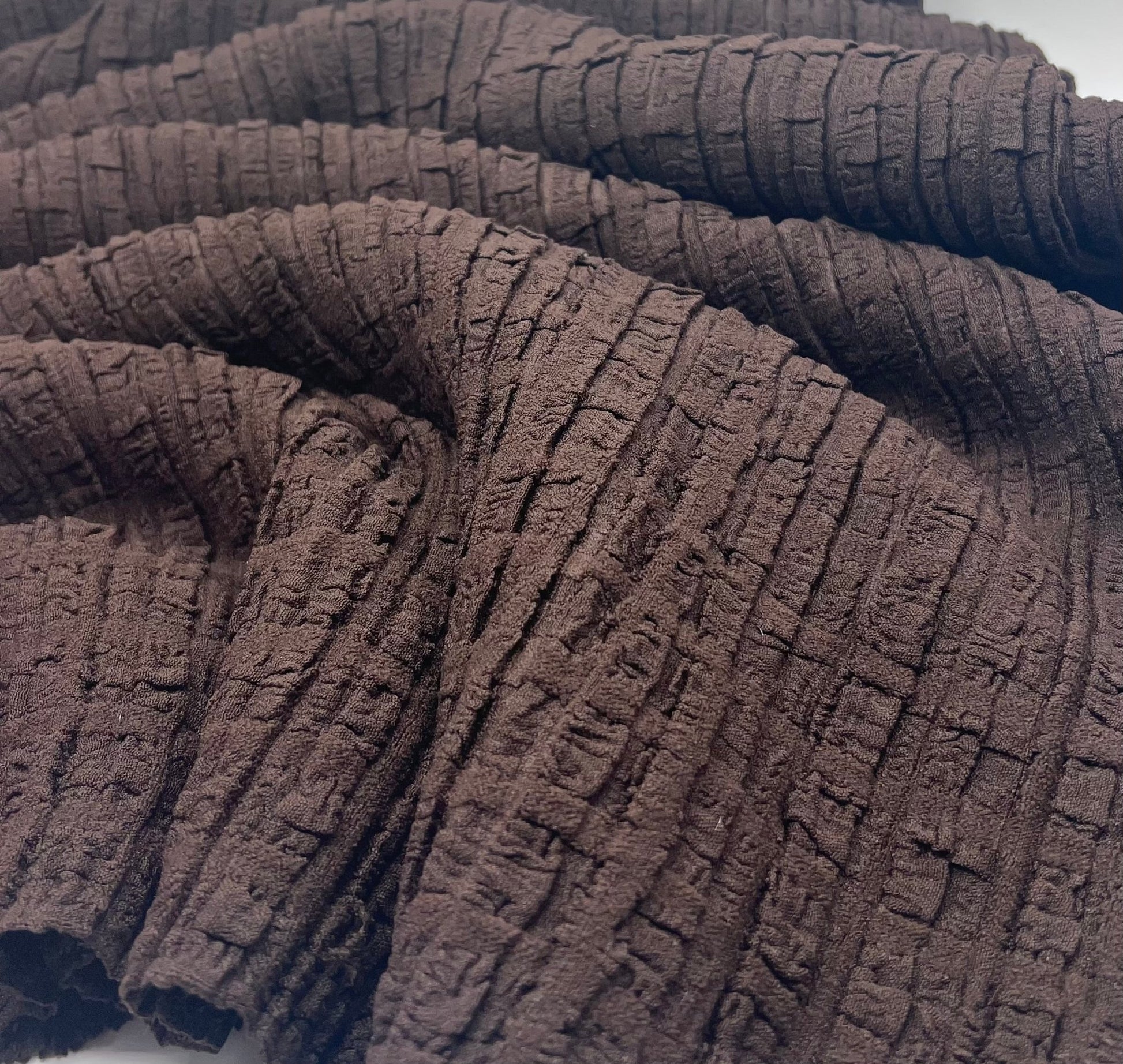 Chocolate Textured Stretch Fabric - T9 Fabrics