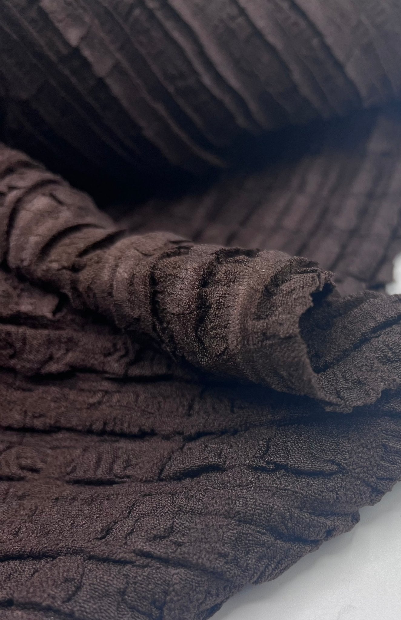 Chocolate Textured Stretch Fabric - T9 Fabrics