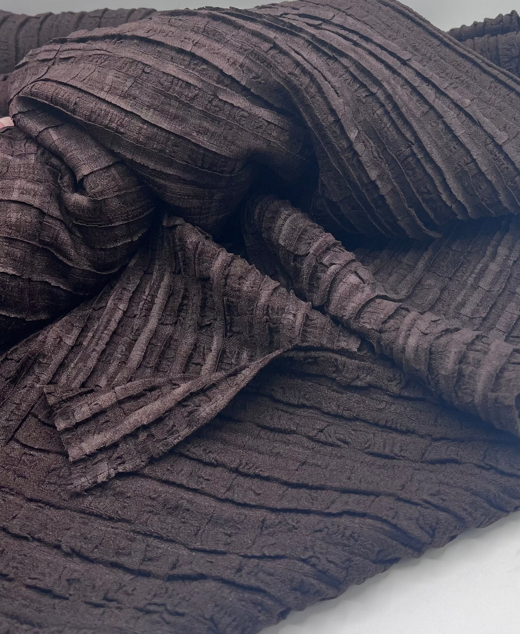 Chocolate Textured Stretch Fabric - T9 Fabrics