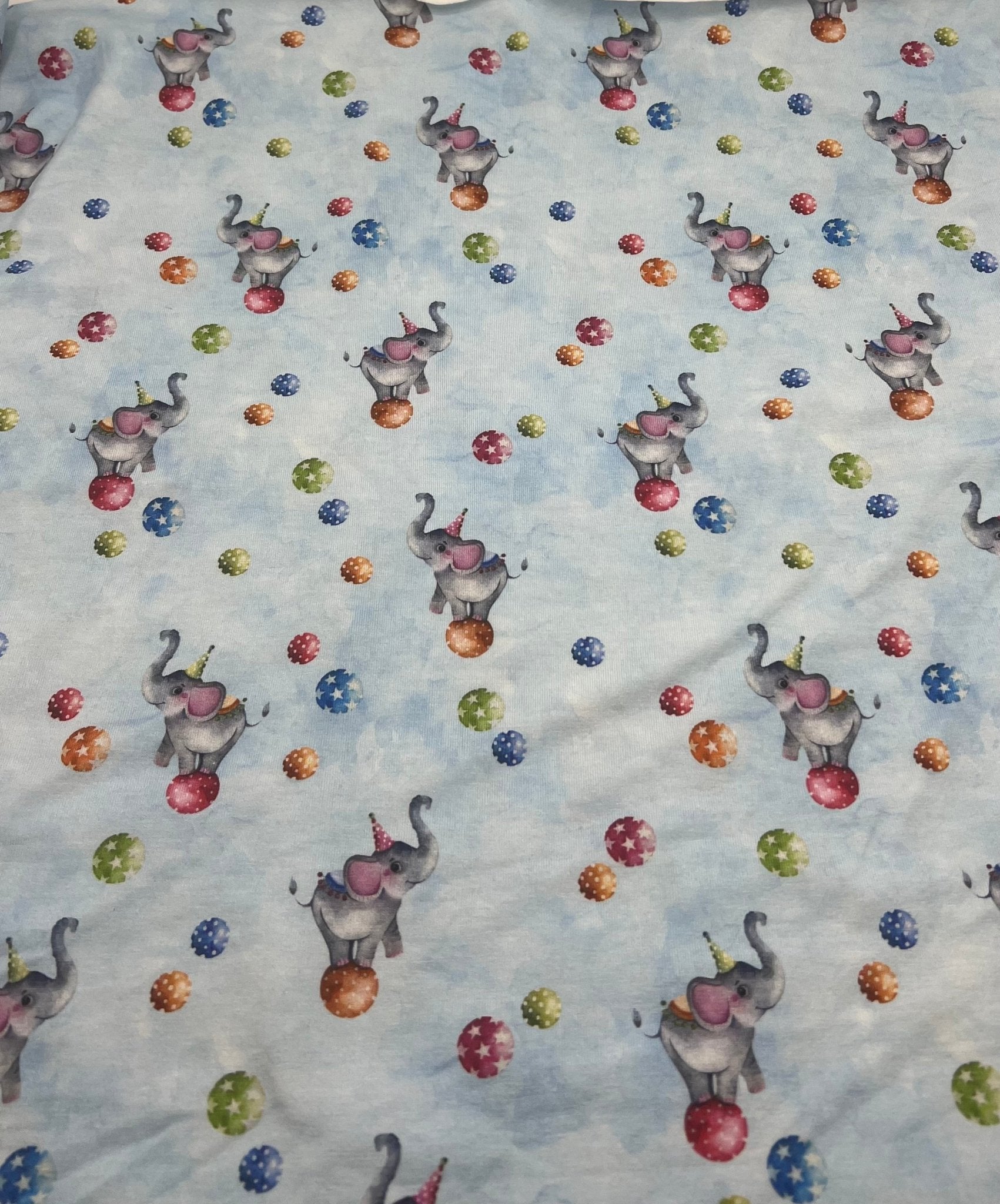 Circus Elephants Cotton Stretch Jersey 200 GSM 95/5 Lycra 4 Way Stretch - T9 Fabrics