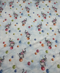 Circus Elephants Cotton Stretch Jersey 200 GSM 95/5 Lycra 4 Way Stretch - T9 Fabrics