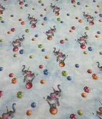 Circus Elephants Cotton Stretch Jersey 200 GSM 95/5 Lycra 4 Way Stretch - T9 Fabrics