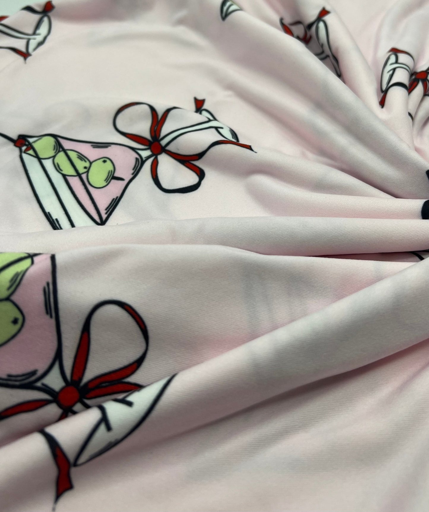 Cocktail Party Super Soft Print Spun Poly Stretch Fabric - T9 Fabrics