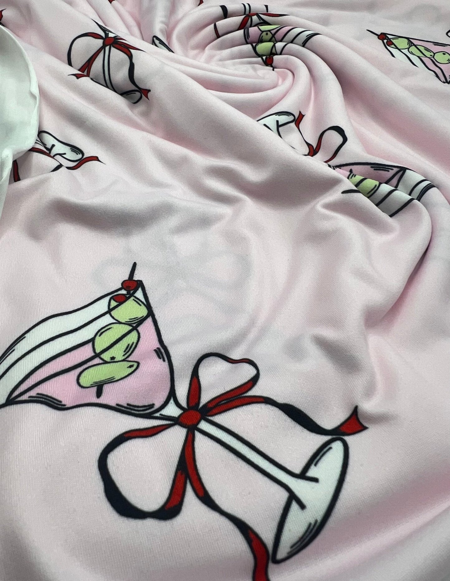Cocktail Party Super Soft Print Spun Poly Stretch Fabric - T9 Fabrics