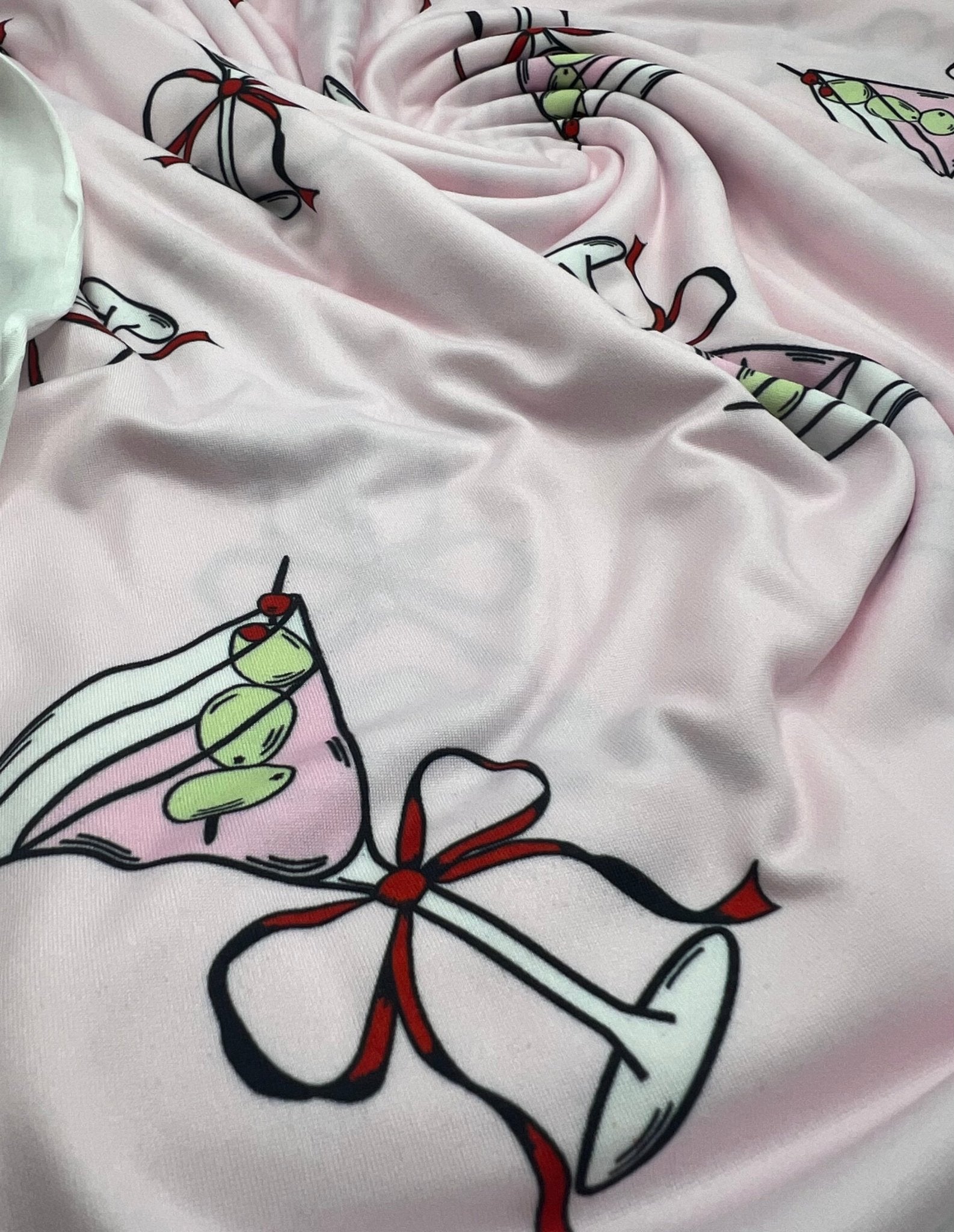 Cocktail Party Super Soft Print Spun Poly Stretch Fabric - T9 Fabrics