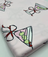 Cocktail Party Super Soft Print Spun Poly Stretch Fabric - T9 Fabrics