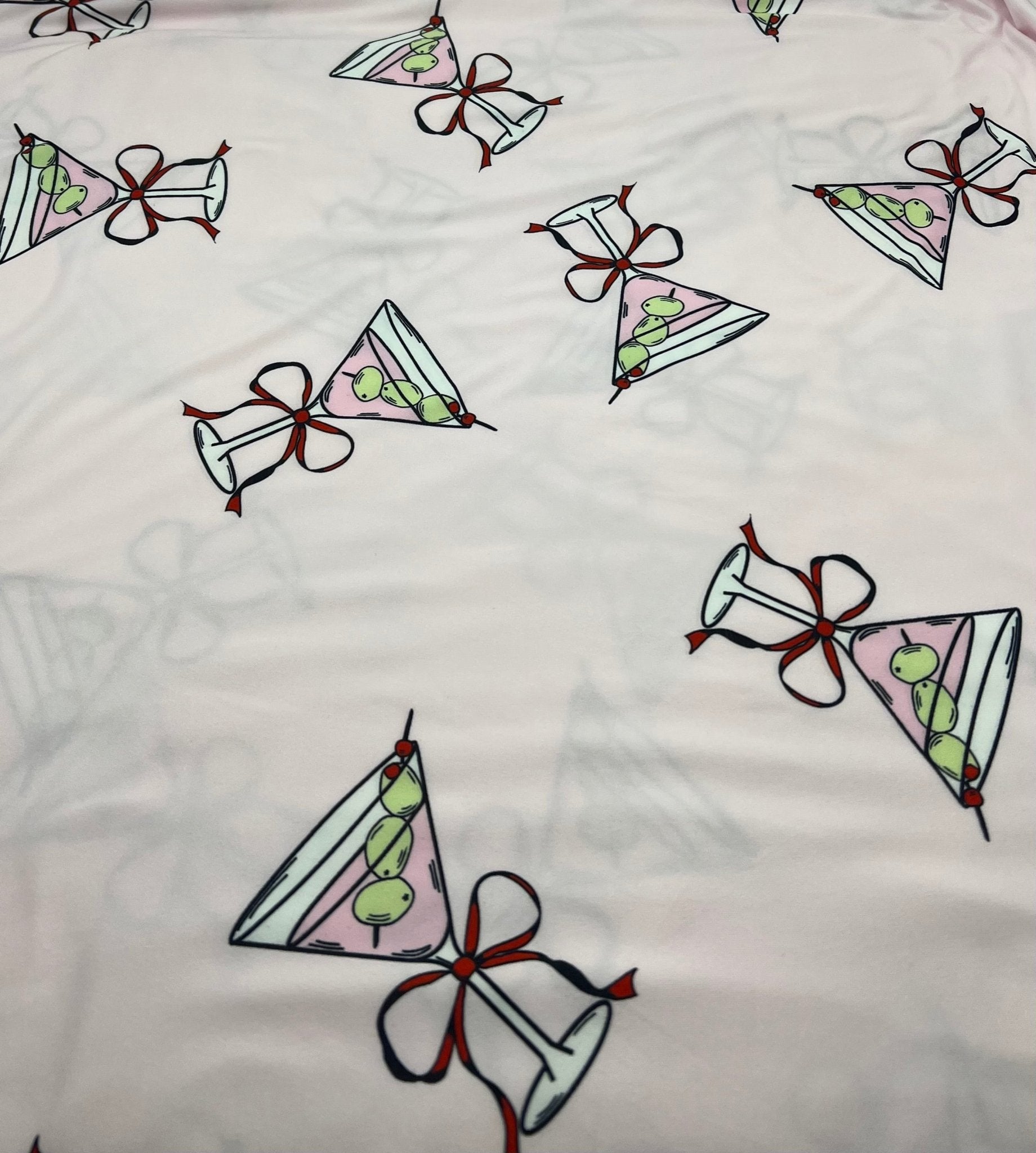 Cocktail Party Super Soft Print Spun Poly Stretch Fabric - T9 Fabrics