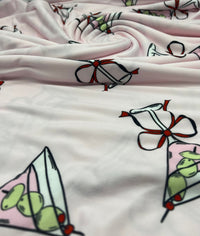 Cocktail Party Super Soft Print Spun Poly Stretch Fabric - T9 Fabrics