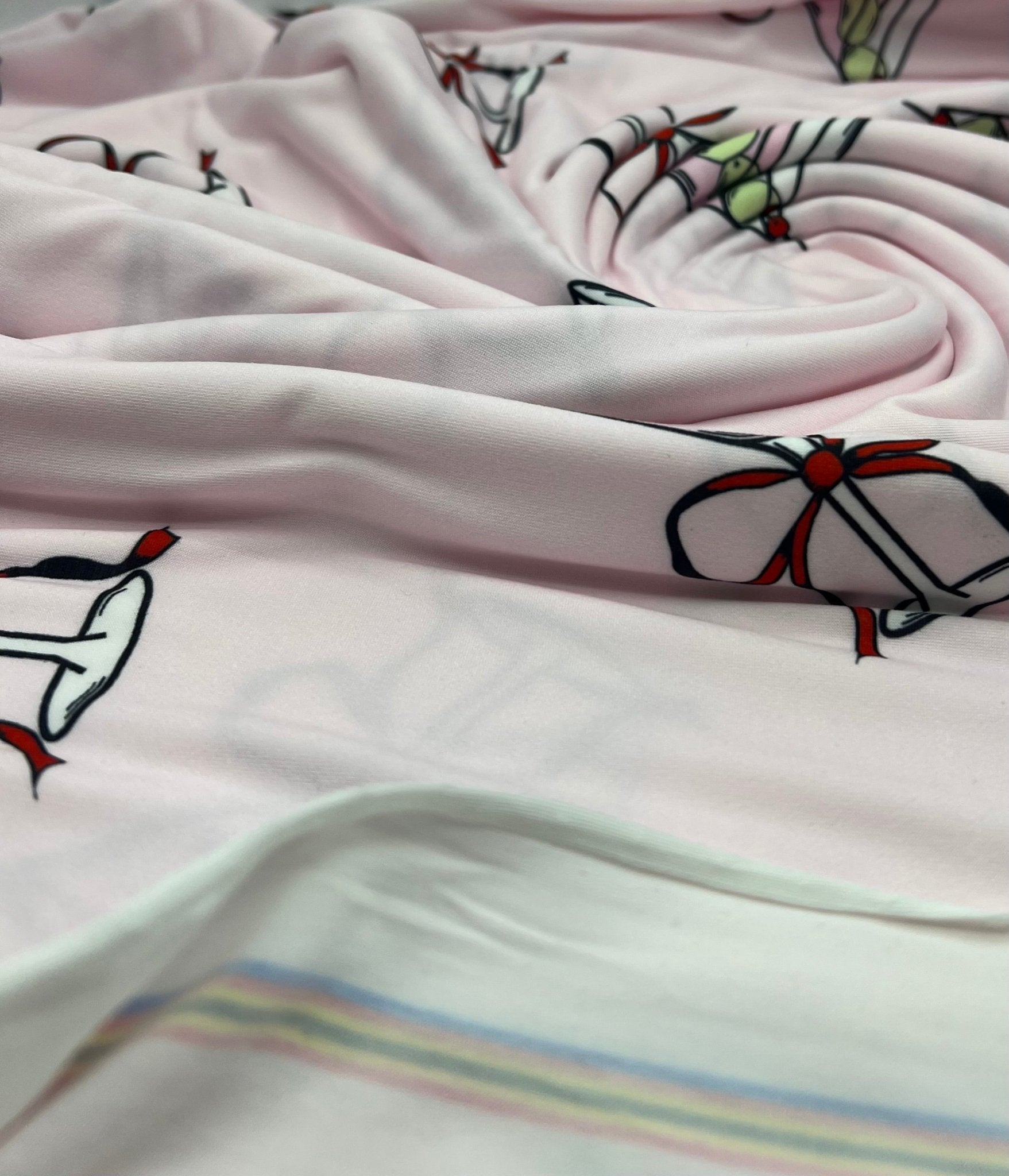 Cocktail Party Super Soft Print Spun Poly Stretch Fabric - T9 Fabrics