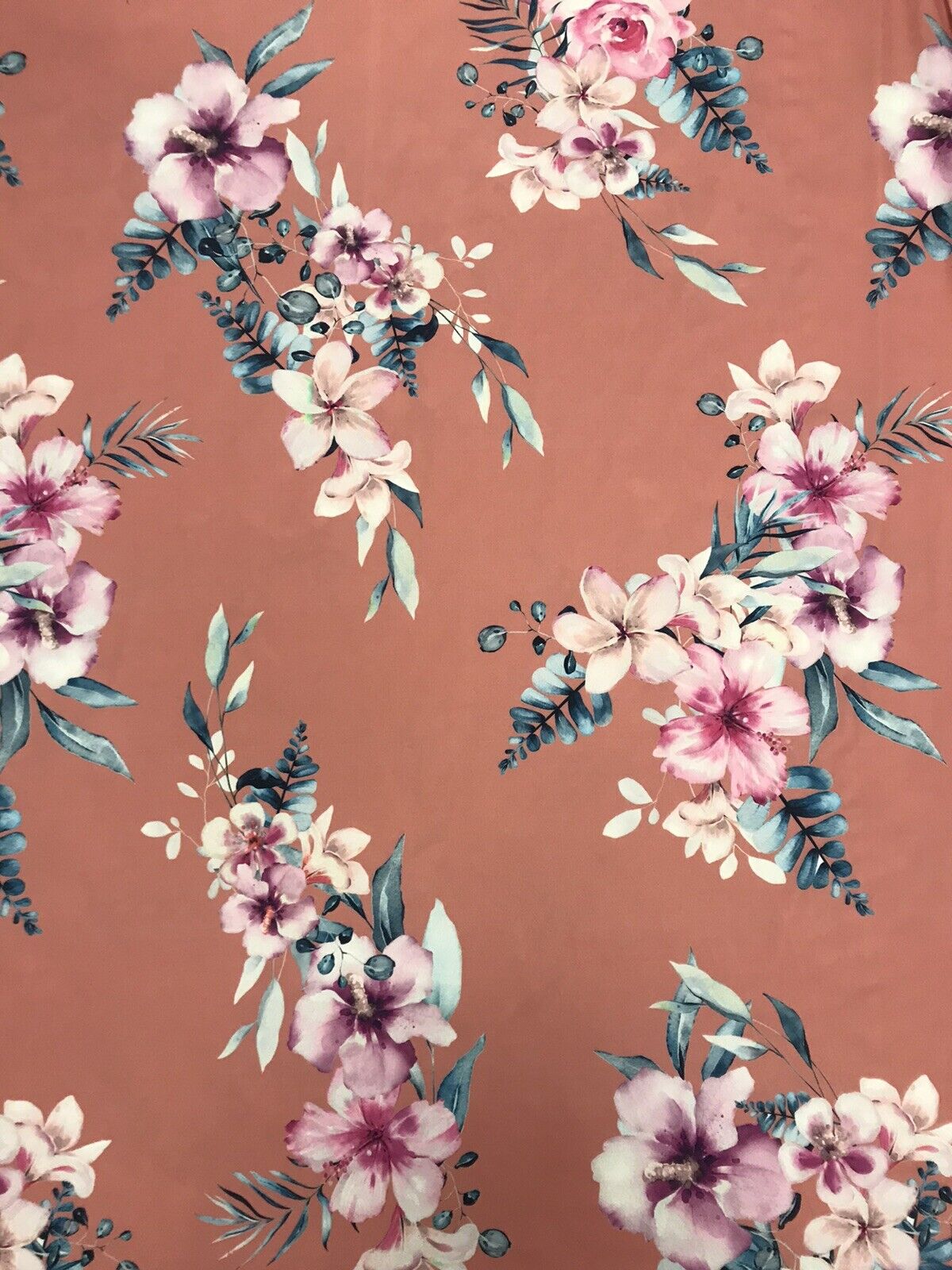 Coral Large Floral ITY Fabric - T9 Fabrics