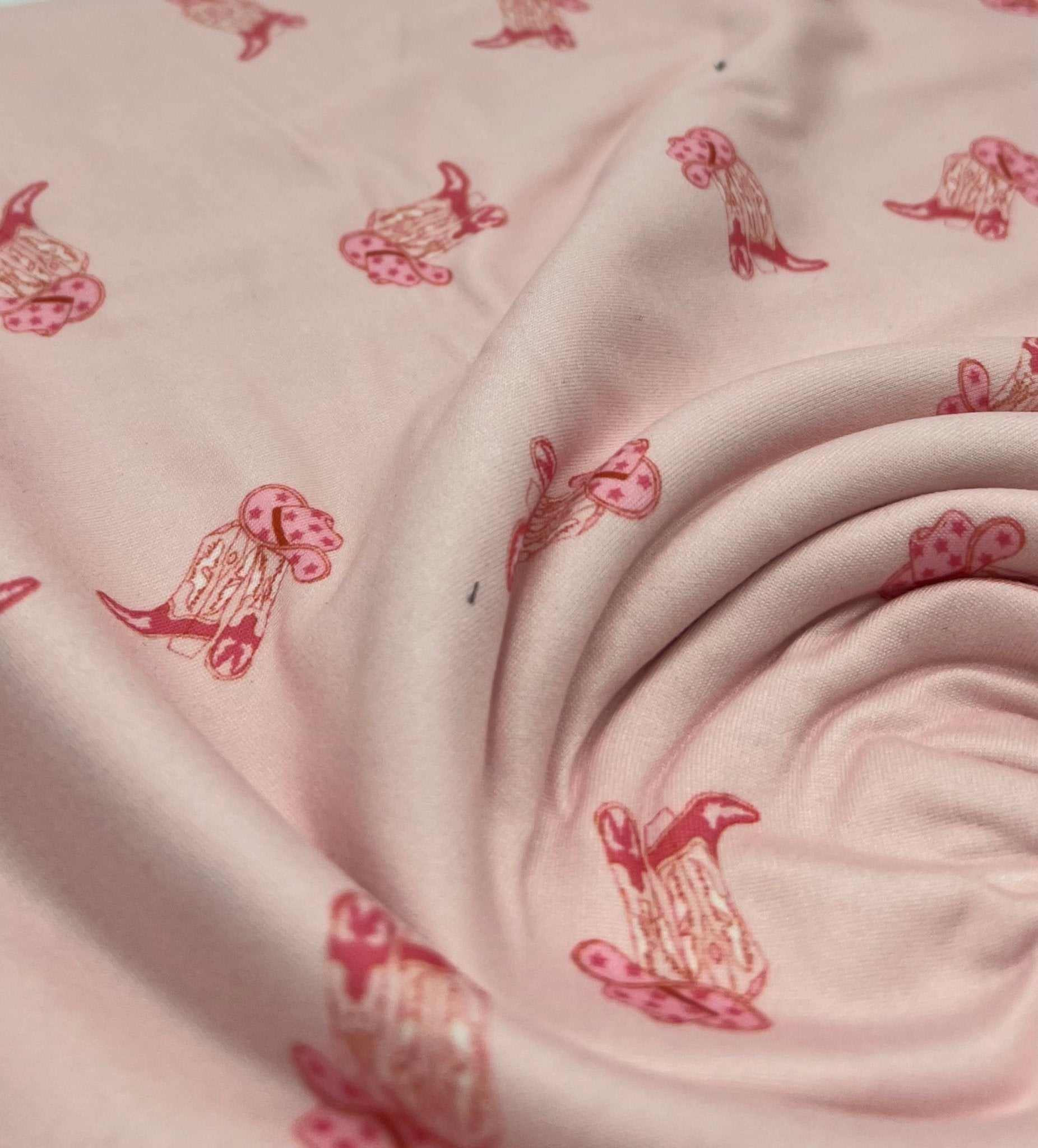 Cowgirl Boot Super Soft Print Spun Poly Stretch Fabric - T9 Fabrics