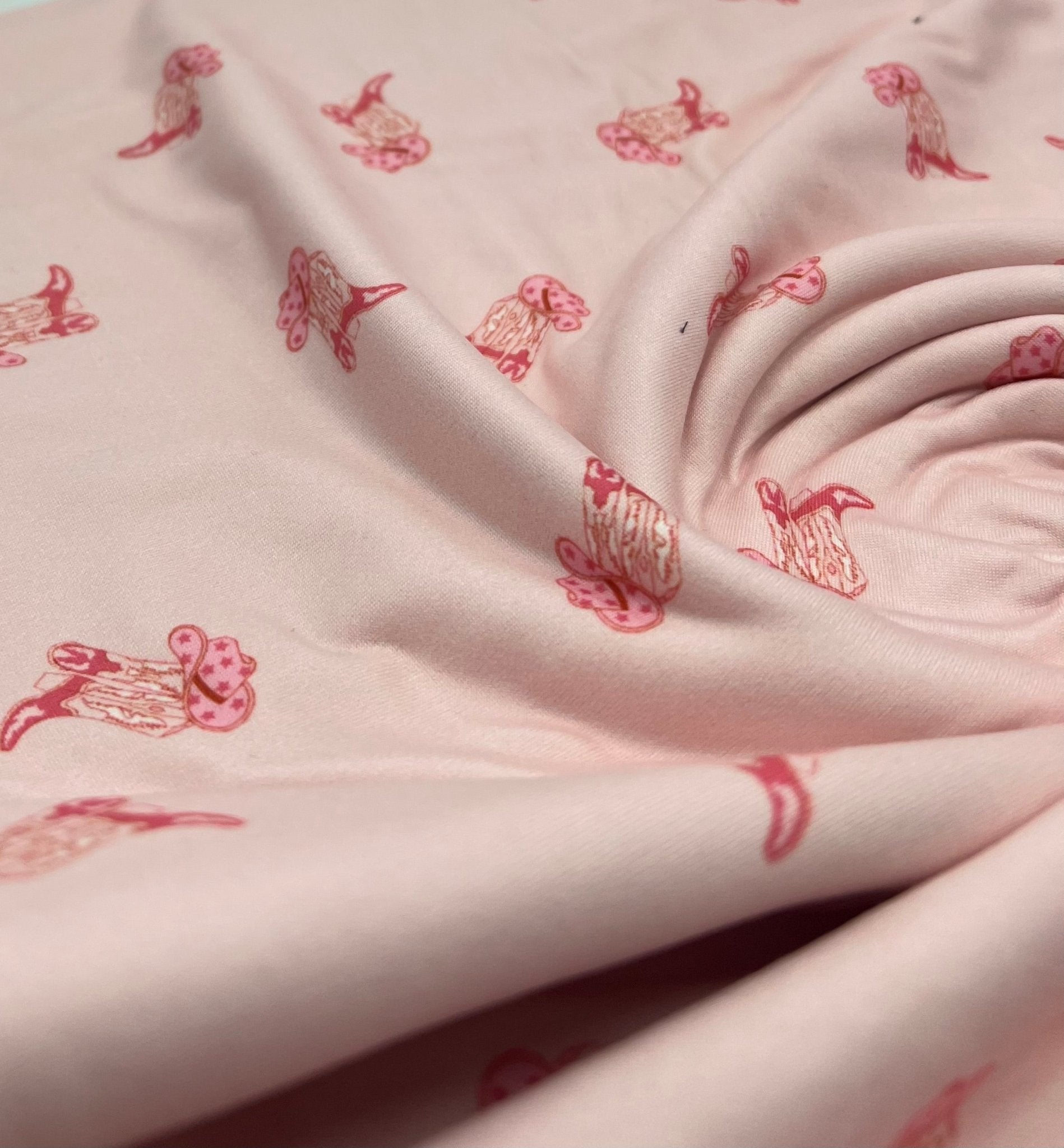 Cowgirl Boot Super Soft Print Spun Poly Stretch Fabric - T9 Fabrics