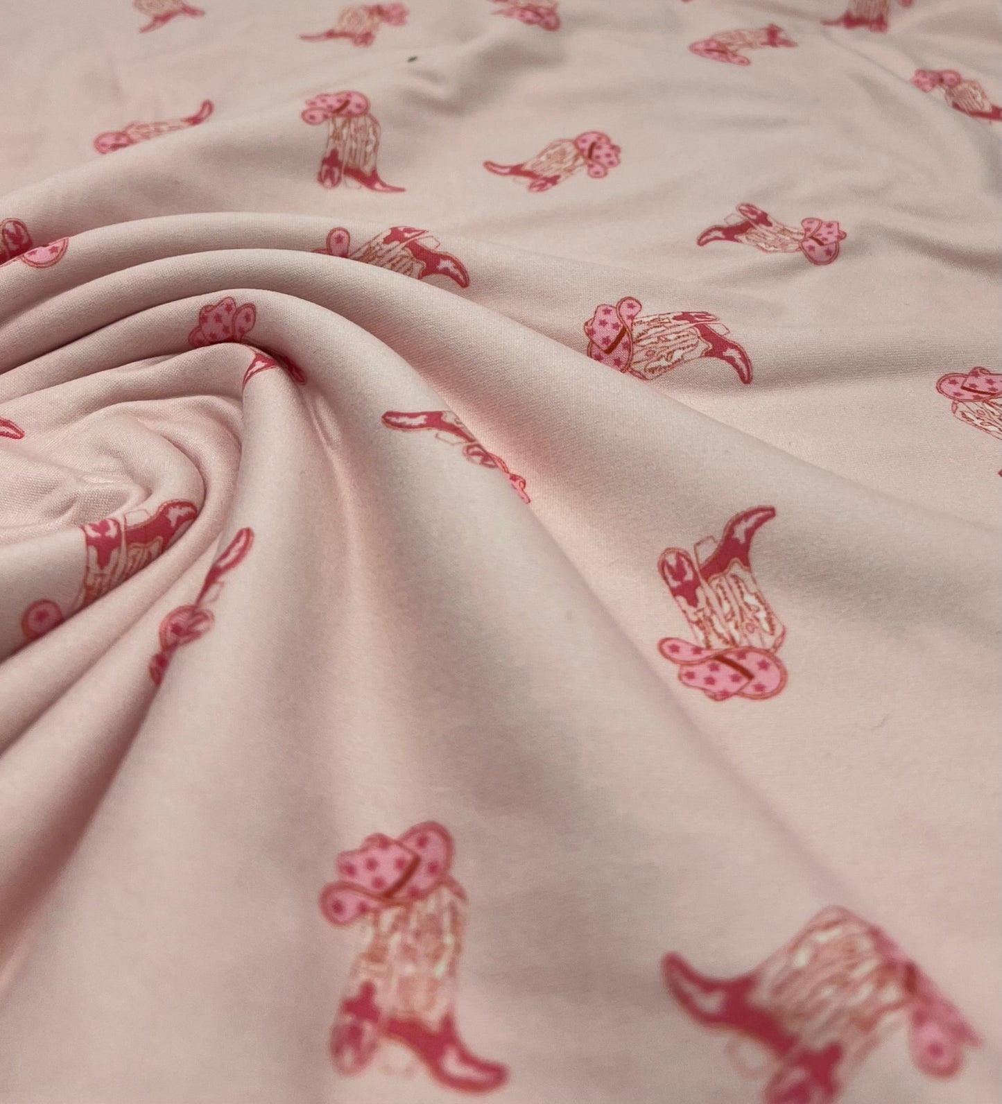 Cowgirl Boot Super Soft Print Spun Poly Stretch Fabric - T9 Fabrics
