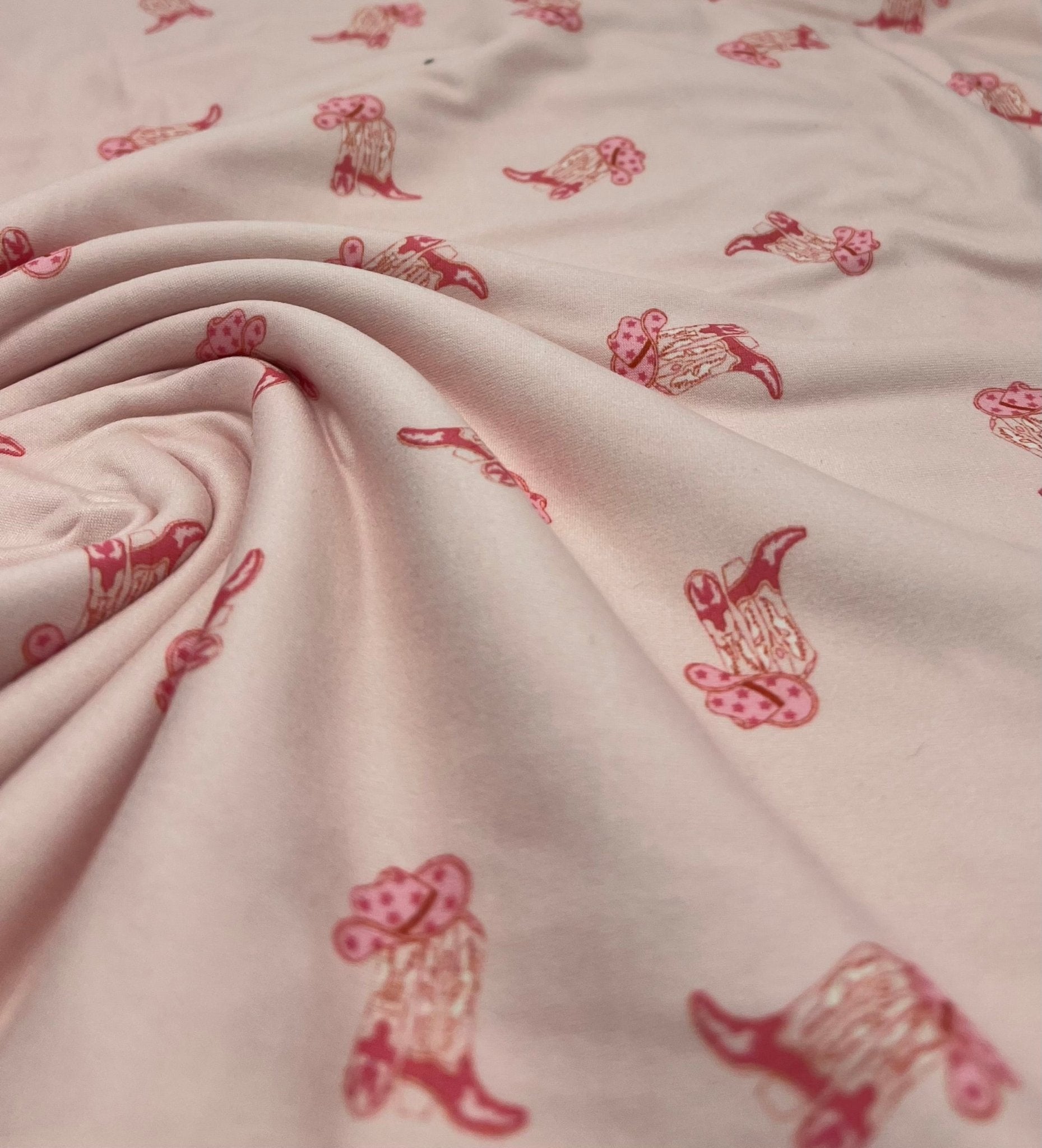 Cowgirl Boot Super Soft Print Spun Poly Stretch Fabric - T9 Fabrics