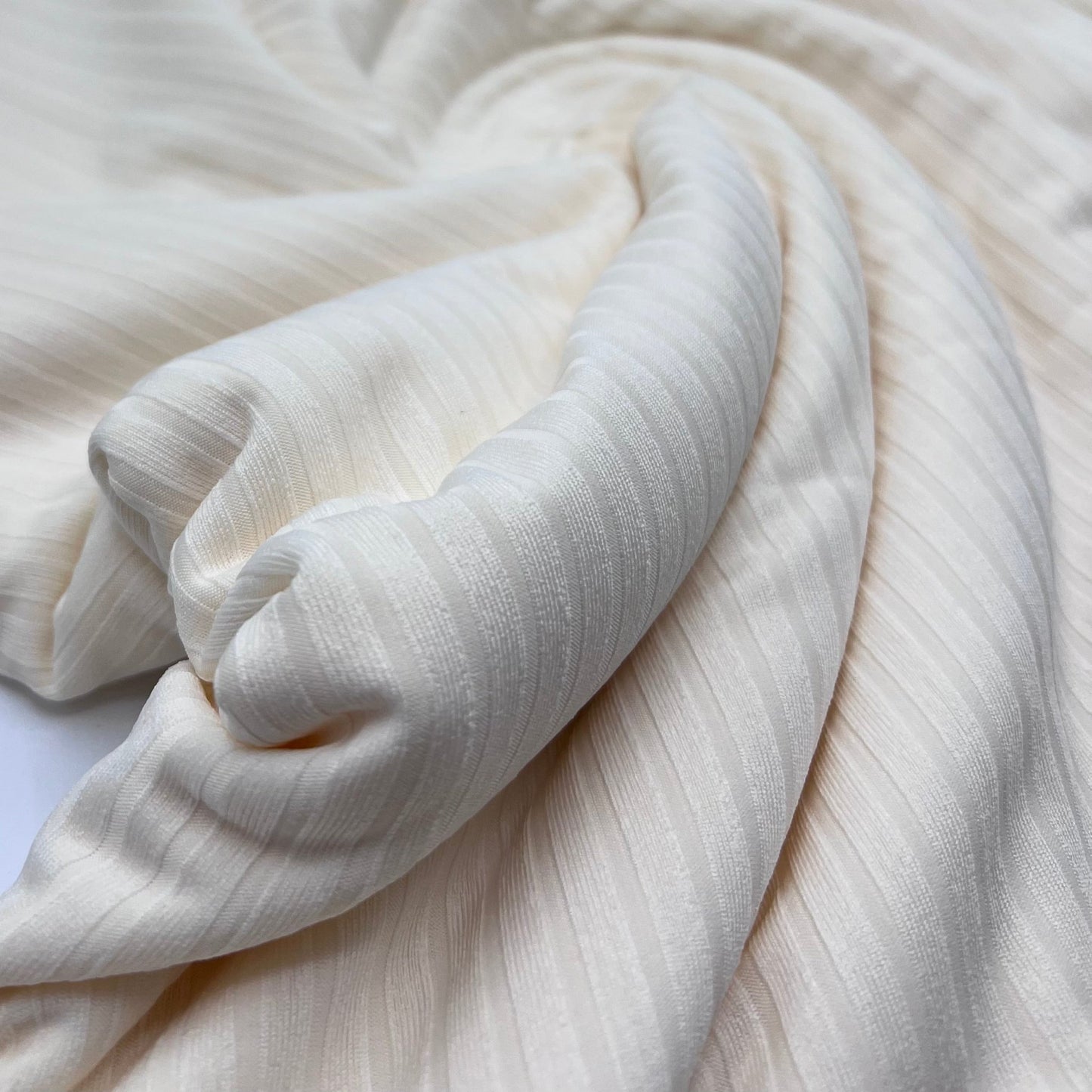 Cream 8x4 Wide Rib Stretch Fabric - T9 Fabrics