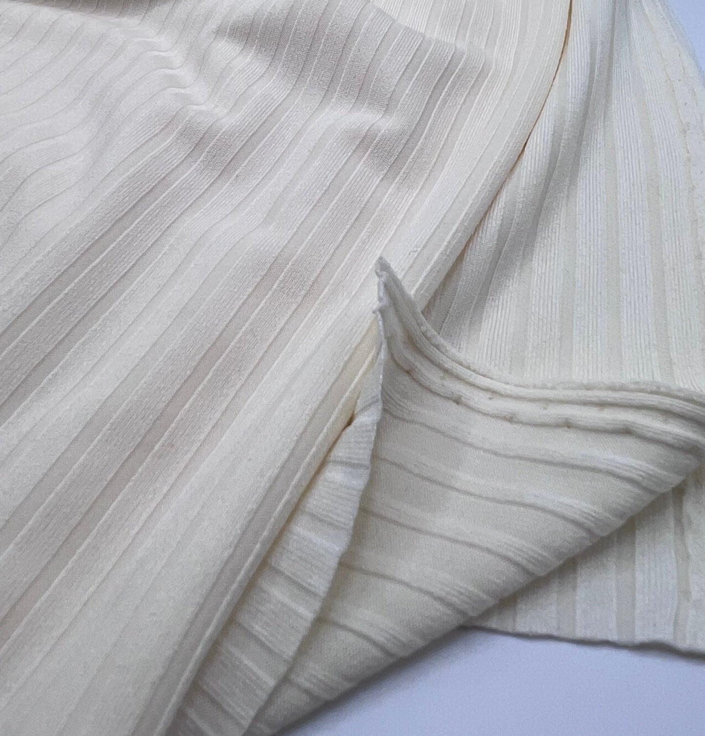 Cream 8x4 Wide Rib Stretch Fabric - T9 Fabrics