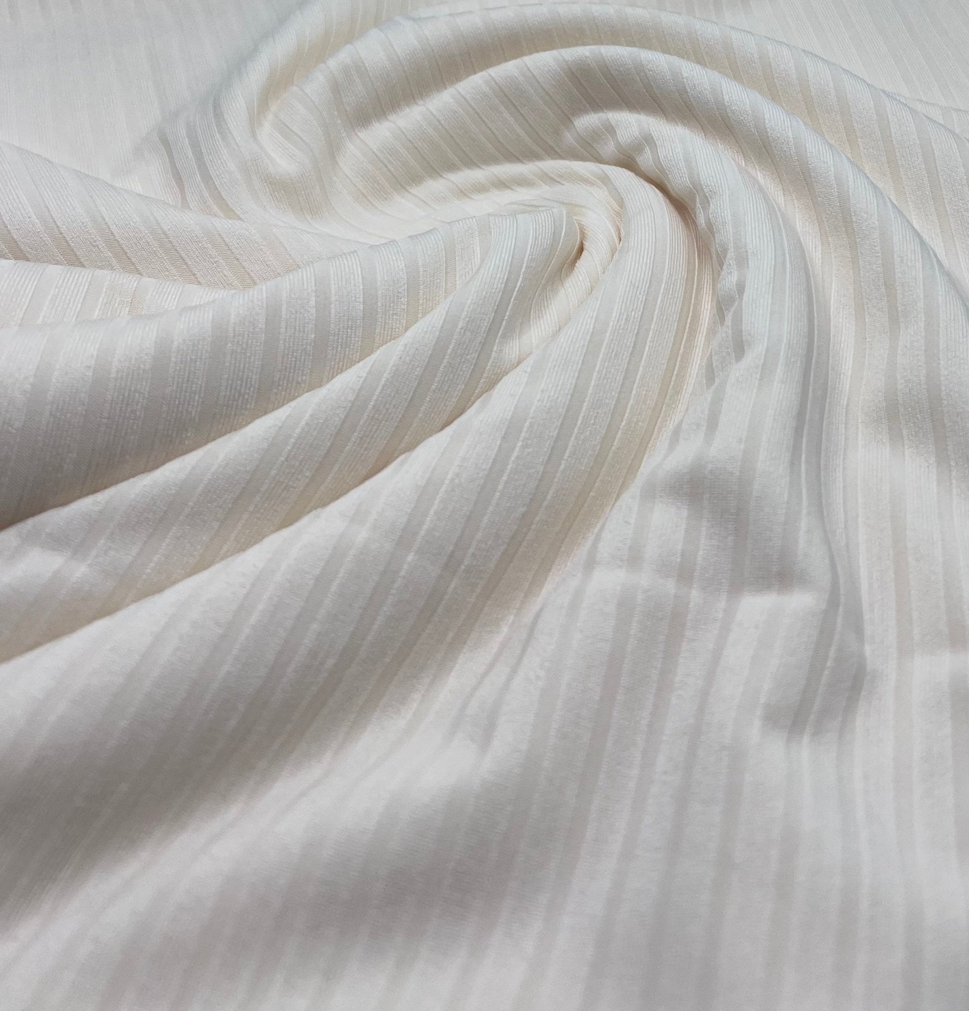 Cream 8x4 Wide Rib Stretch Fabric - T9 Fabrics