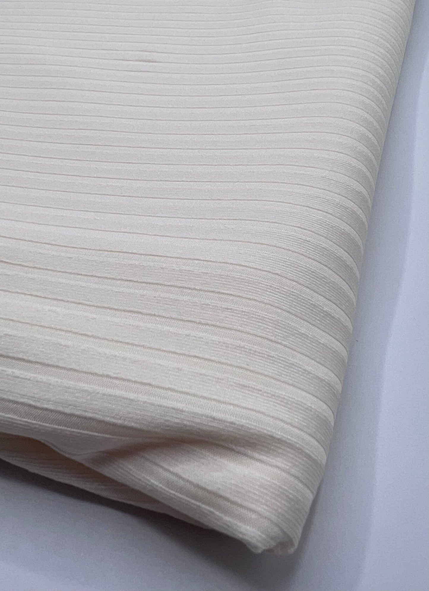 Cream 8x4 Wide Rib Stretch Fabric - T9 Fabrics