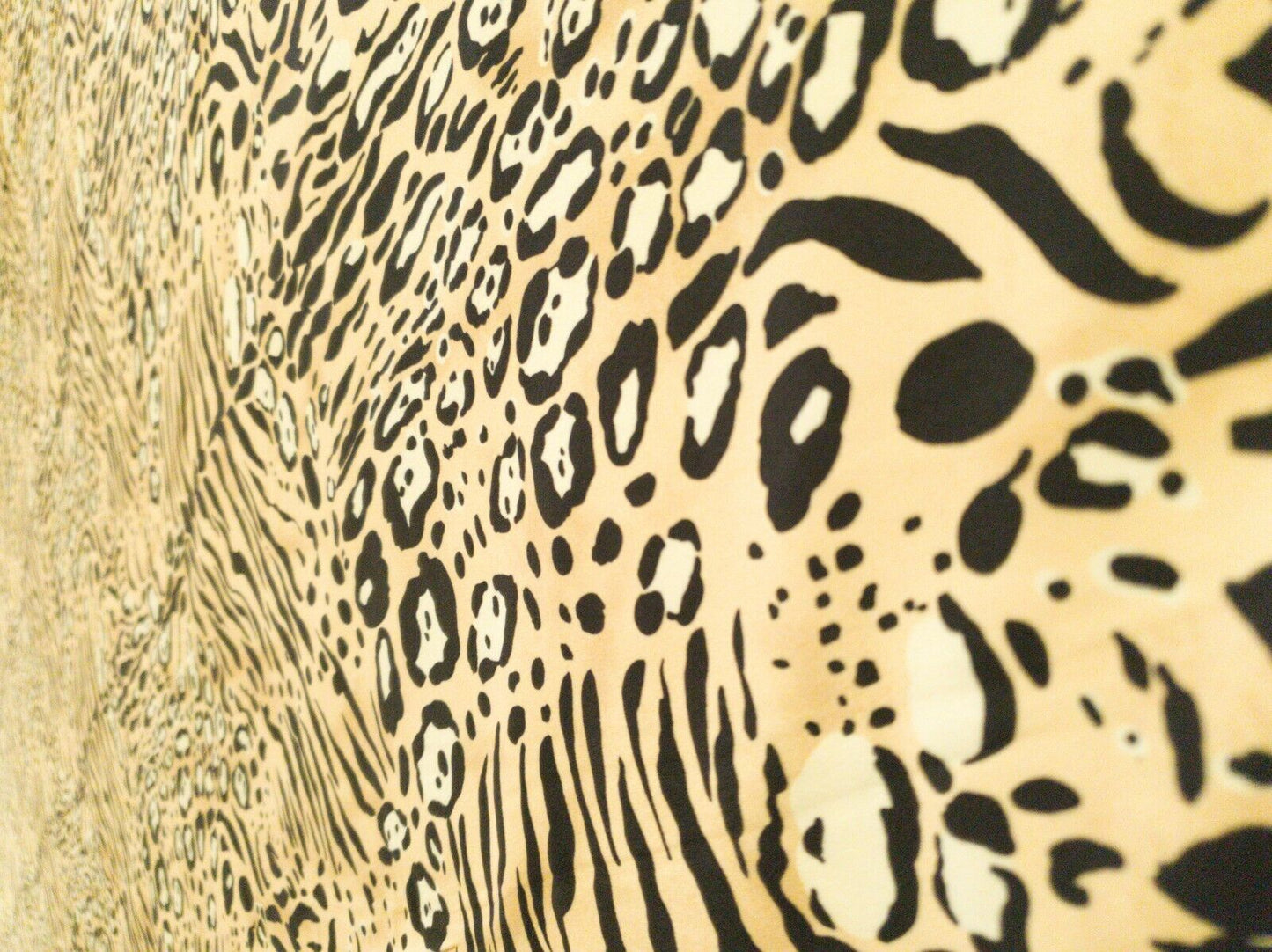 Cream Beige Animal Printed Scuba Crepe Jersey Fabric 4 Way Stretch - T9 Fabrics