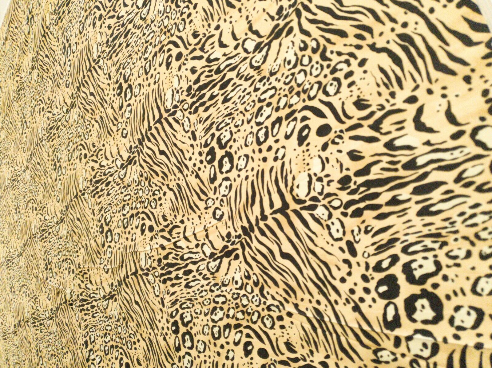 Cream Beige Animal Printed Scuba Crepe Jersey Fabric 4 Way Stretch - T9 Fabrics