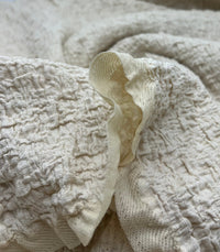Cream Extra Textured Popcorn Stretch Fabric - T9 Fabrics