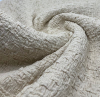 Cream Extra Textured Popcorn Stretch Fabric - T9 Fabrics
