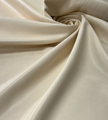 Cream Faux Leather Leatherette Stretch Fabric - T9 Fabrics