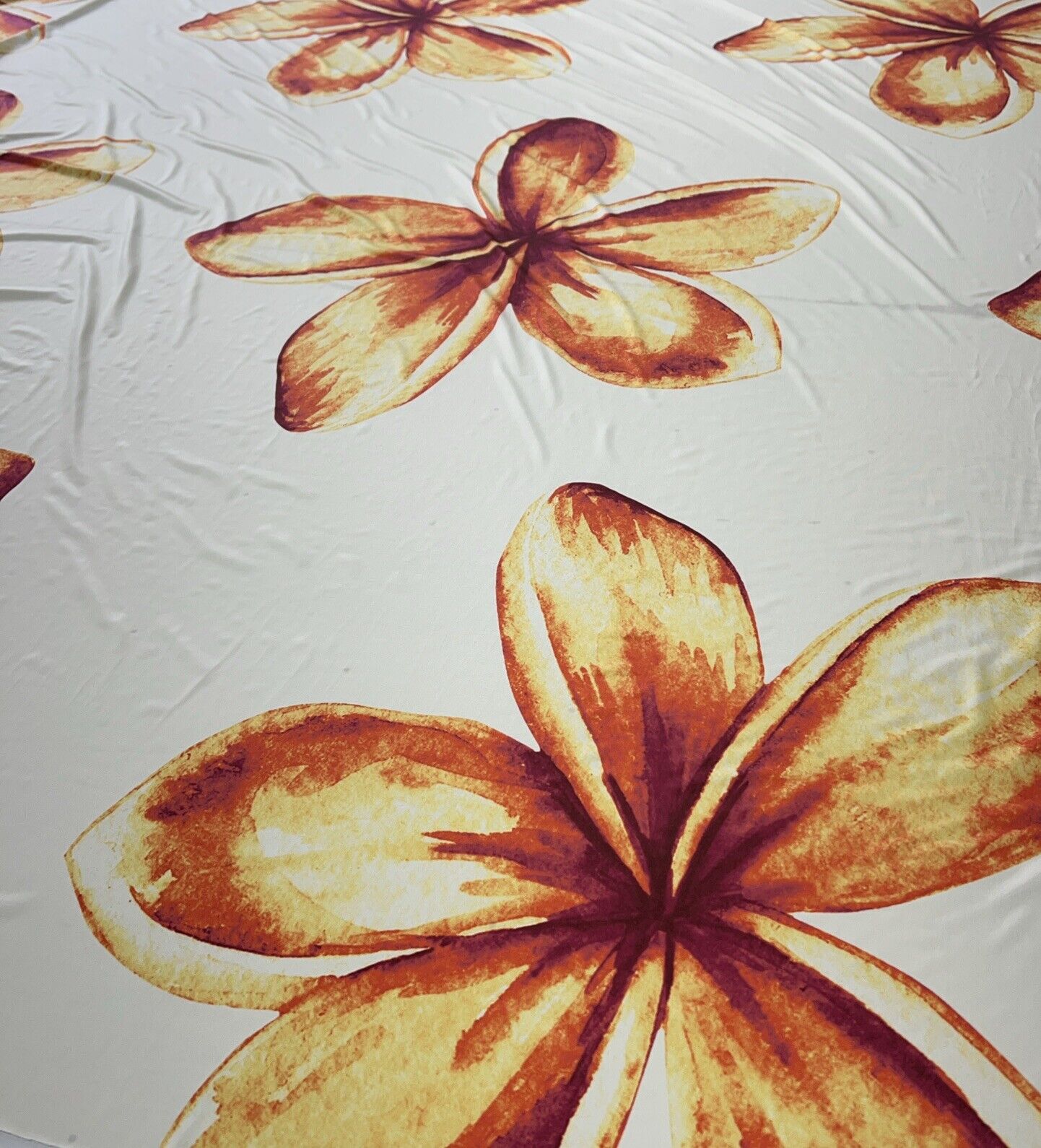 Cream Large Floral Print Soft Touch Stretch Fabric - T9 Fabrics