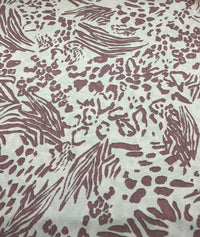 Cream Pink Animal Mix Print ITY Fabric 4 Way Stretch - T9 Fabrics