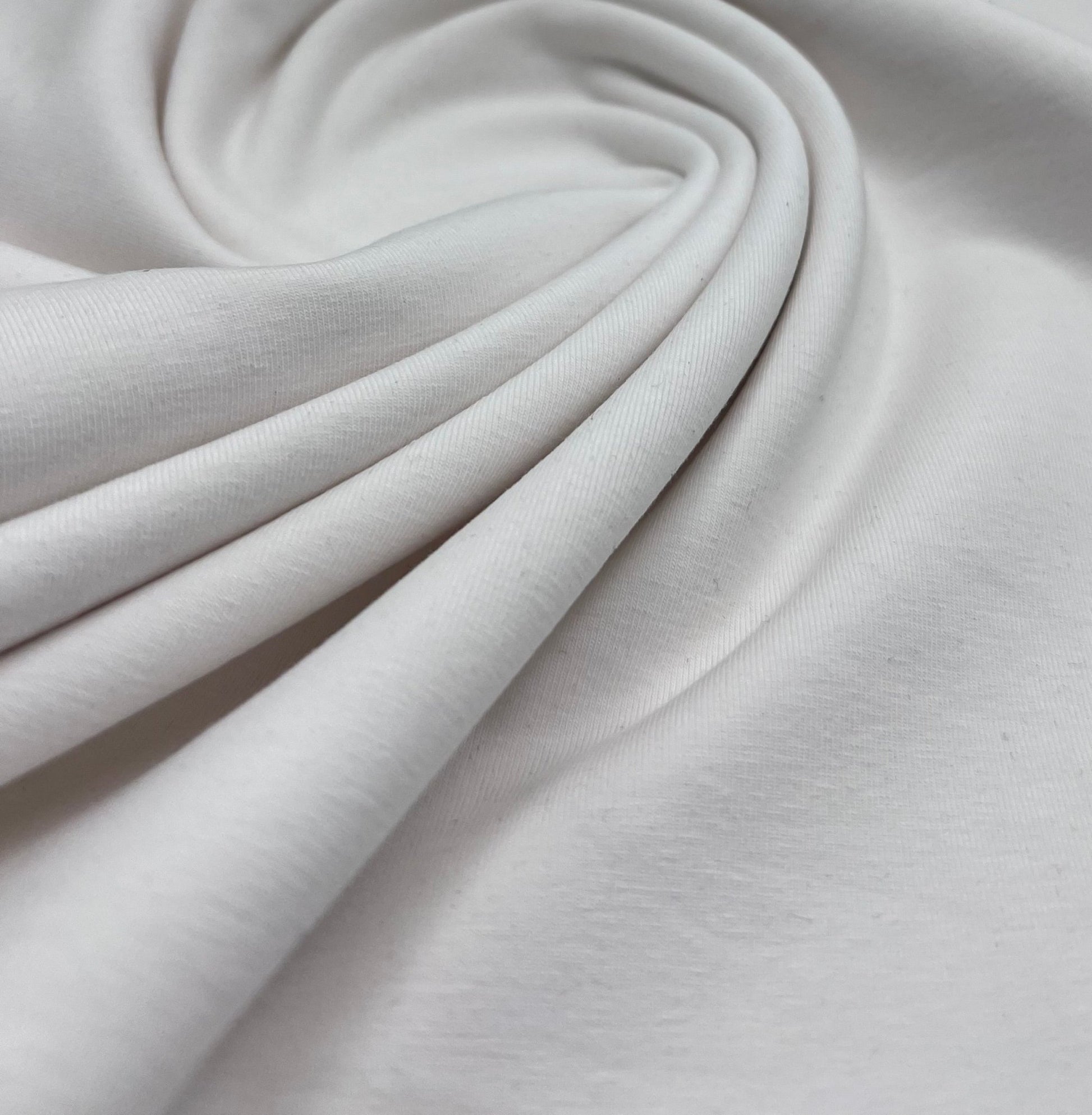 Cream Plain Cotton Stretch Jersey 240 GSM 92/8 Lycra Jersey, 4 Way Stretch, Sold By Metre - T9 Fabrics