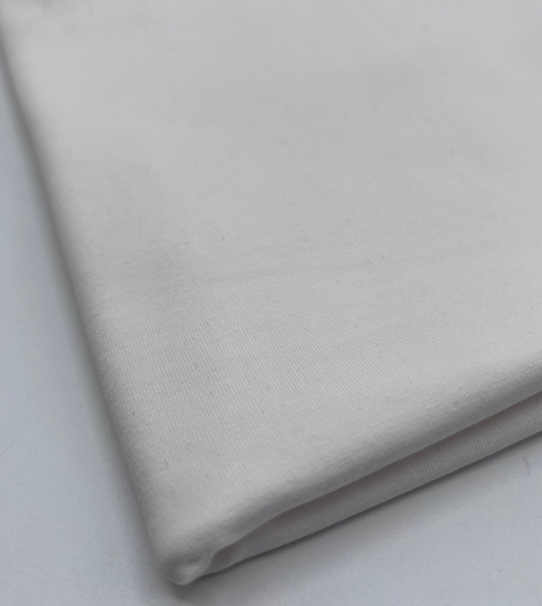 Cream Plain Cotton Stretch Jersey 240 GSM 92/8 Lycra Jersey, 4 Way Stretch, Sold By Metre - T9 Fabrics