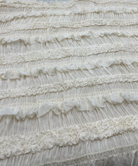 Cream Ruffle Textured 2 Way Stretch Fabric - T9 Fabrics