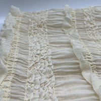 Cream Ruffled Textured Stretch Fabric - T9 Fabrics