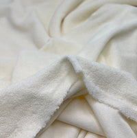 Cream Terry Towelling Polyester Stretch Dress Craft Fabric - T9 Fabrics